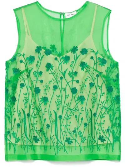 P.a.r.o.s.h Silk Top In Green