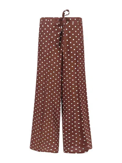 P.a.r.o.s.h Silk Trousers In Brown