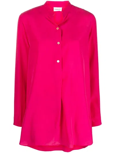 P.a.r.o.s.h Silk Tunic Shirt In Pink