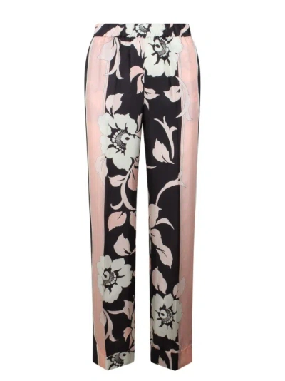 P.a.r.o.s.h Floral-print Straight-leg Trousers In Neutrals