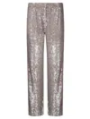 P.a.r.o.s.h Parosh Straight-leg Pants Adorned With Shimmering Sequins In Melange Gray Chair