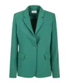 P.a.r.o.s.h Tailored Single Button Jacket With Notched Lapel In Green