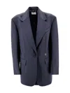 P.a.r.o.s.h Single-breasted Wool Blend Blazer In Blu