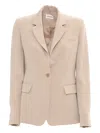 P.a.r.o.s.h Tailored Blazer With Single-button Closure And Notched Lapels In Neutral