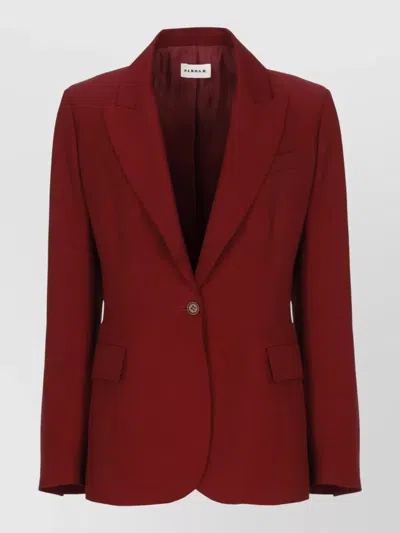 P.a.r.o.s.h Womens Blazer Peak Lapel Long Sleeves In Red