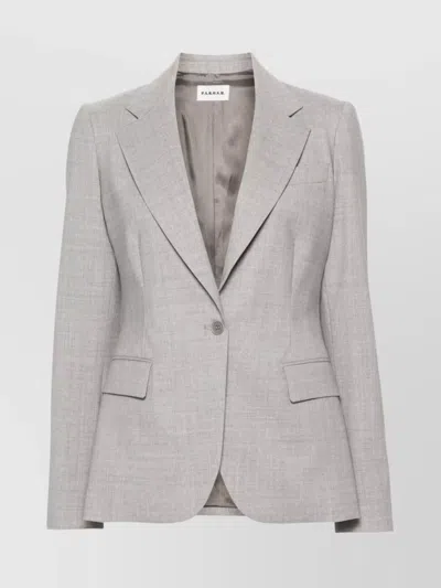 P.a.r.o.s.h Single-breasted Blazer With Faux Buttoned Cuffs In Gray