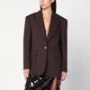 P.a.r.o.s.h Parosh  Single-breasted Brown Wool Jacket In Brown