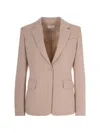 P.a.r.o.s.h Beige Solid Notched Lapel Blazer In Pink