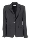 P.a.r.o.s.h Tailored Black Blazer With Single-button Closure In Black