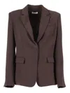 P.a.r.o.s.h Tailored Blazer With Structured Shoulders In Brown