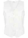 P.a.r.o.s.h Single-breasted Leather Waistcoat In Grey