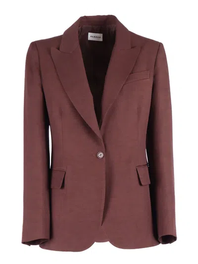 P.a.r.o.s.h Single Breasted Notch Lapel Blazer In Burgundy