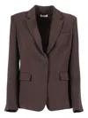 P.a.r.o.s.h Single-breasted Pocket Jacket In Brown