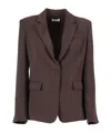 P.a.r.o.s.h Tailored Brown Blazer With Notched Lapels In Brown