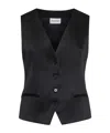 P.a.r.o.s.h Black Vest With Button Closure In Fabric Woman In Black