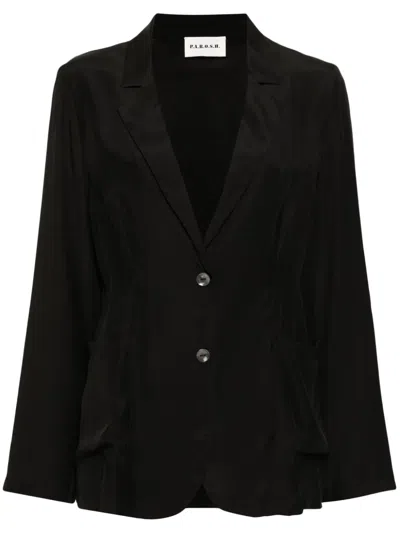 P.a.r.o.s.h Single-breasted Silk Blazer In Black