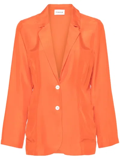 P.a.r.o.s.h Single-breasted Silk Blazer In Orange