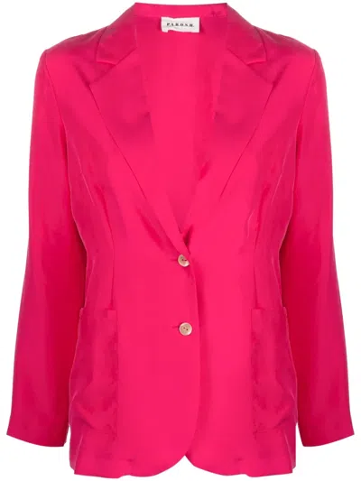P.a.r.o.s.h Single-breasted Silk-blend Blazer In Pink