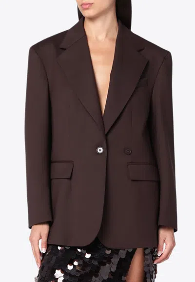 P.a.r.o.s.h Single-breasted Wool Jacket In Brown