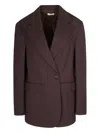 P.a.r.o.s.h P. A.r. O.s. H. Linen-blend Oversized Jacket In Brown