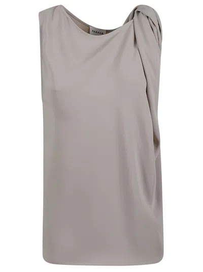 P.A.R.O.S.H SINGLE SHOULDER DRAPE TOP WITH FLOWY SILHOUETTE