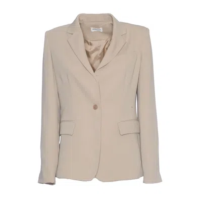 P.a.r.o.s.h Chic Single-button Blazer - 72 Cm Length In Neutral