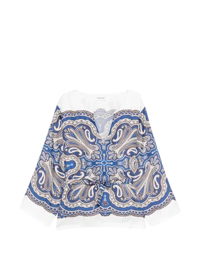 P.a.r.o.s.h Skindy Paisley Tie-waist Blouse In Multi