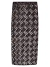 P.a.r.o.s.h Sequin Embellished Stretch Midi Skirt In Black