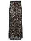 P.a.r.o.s.h Floral-lace Maxi Skirt In Black