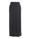P.a.r.o.s.h Black Pants With Wide Leg And Elastic Rear Waist In Tech Fabric Woman In Black