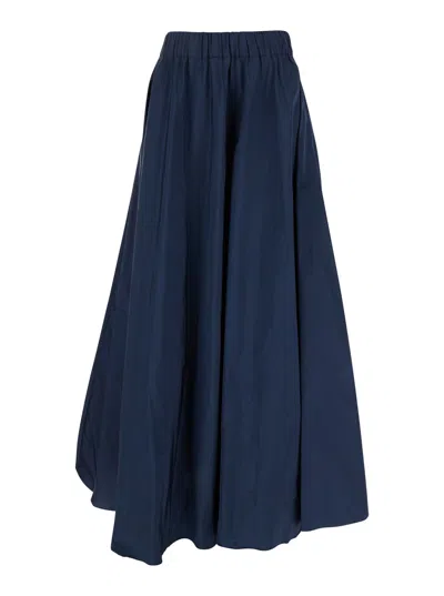 P.A.R.O.S.H MIDI SKIRT WITH ELASTIC WAIST AND RUFFLE DESIGN
