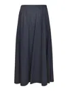 P.a.r.o.s.h Ribbed Waist Skirt In Blue