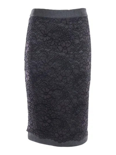 P.a.r.o.s.h Skirt With Lace Detail In Gray