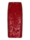P.a.r.o.s.h Sequined Midi Skirt In Red
