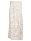 P.a.r.o.s.h Embroidered Lace Overlay Scalloped Sheer Skirt In White