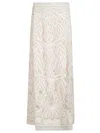 P.a.r.o.s.h Embroidered Lace Overlay Scalloped Sheer Skirt In White