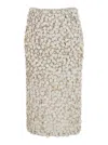 P.a.r.o.s.h Skirt With All-over Applied Sequins In Beige Technical Fabric For Women In Beige