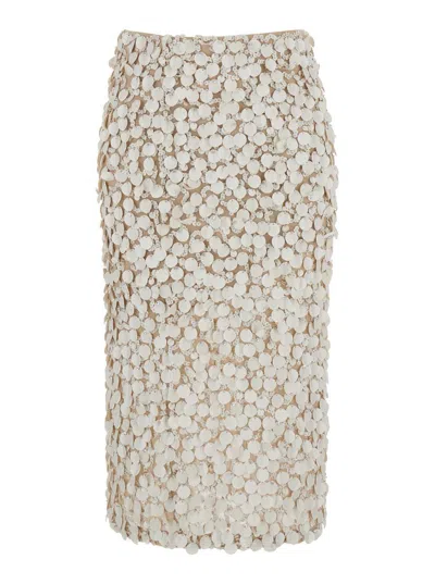 P.A.R.O.S.H SKIRT WITH ALL-OVER APPLIED SEQUINS