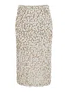 P.a.r.o.s.h Skirt With All-over Applied Sequins In Beige Technical Fabric For Women In Beige