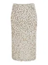 P.a.r.o.s.h Skirt With All-over Applied Sequins In Beige Technical Fabric For Women In Beige
