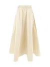 P.a.r.o.s.h Parosh Maxi Skirt With Gathered Elastic Waistband And Flowing Silhouette In Beige