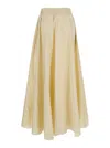 P.a.r.o.s.h Flared Design Skirt With Side Slit Pockets In Beige