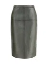 P.a.r.o.s.h P. A.r. O.s. H. Leather Pencil Skirt In Gray
