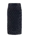 P.a.r.o.s.h P. A.r. O.s. H. Sequined Midi Skirt In Blue