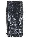 P.a.r.o.s.h . Dark Grey Midi Skirt With Micro Sequins