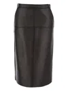 P.a.r.o.s.h Midi Skirt With High Waist Design In Brown