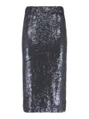P.a.r.o.s.h Midi Skirt With Sequin Embellishment And Straight Silhouette In Multi