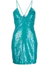 P.a.r.o.s.h Parosh Sequined Mini Dress In Sky Blue