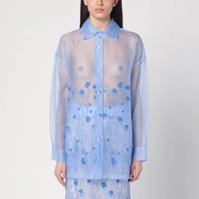 P.A.R.O.S.H PAROSH  SKY BLUE SHIRT IN SILK