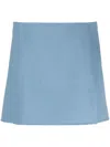 P.a.r.o.s.h Wool Mini Skirt With Side Seam Detail In Sky Blue